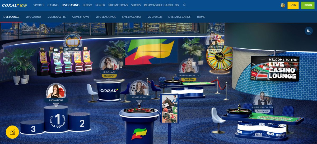 Coral live betting page showing active sports