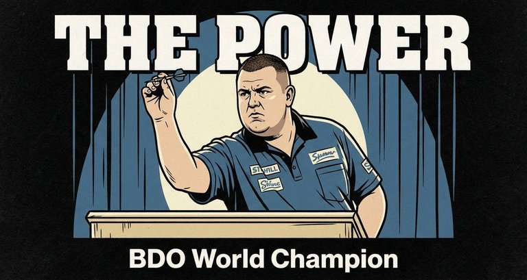 Phil Taylor BDO World Champion early career vintage illustration