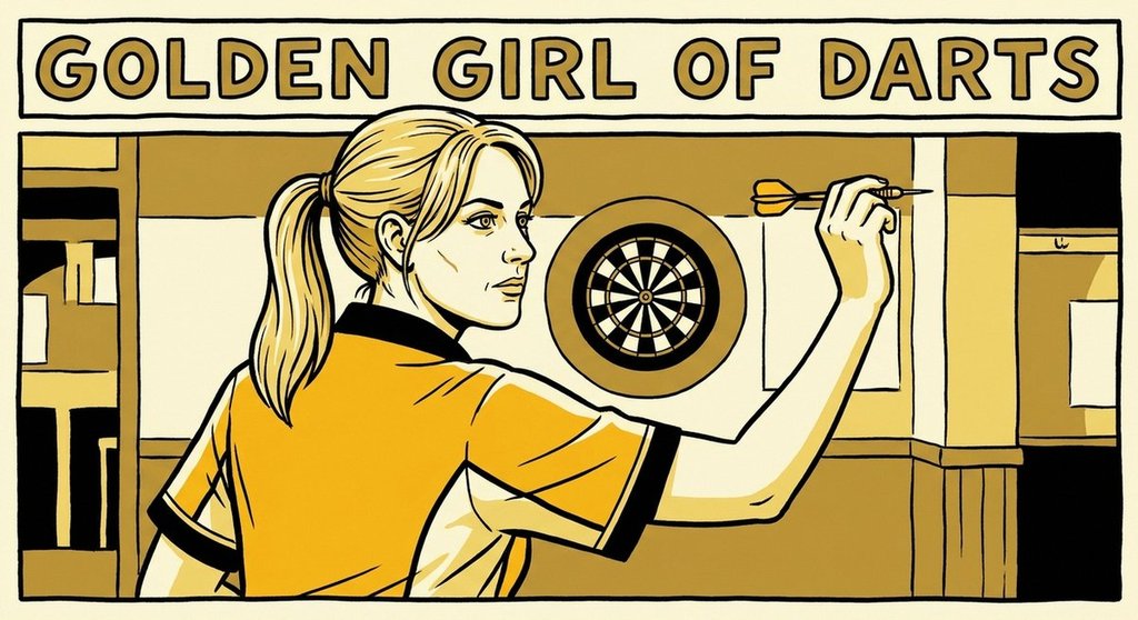 Trina Gulliver 10x BDO Womens World Champion vintage illustration